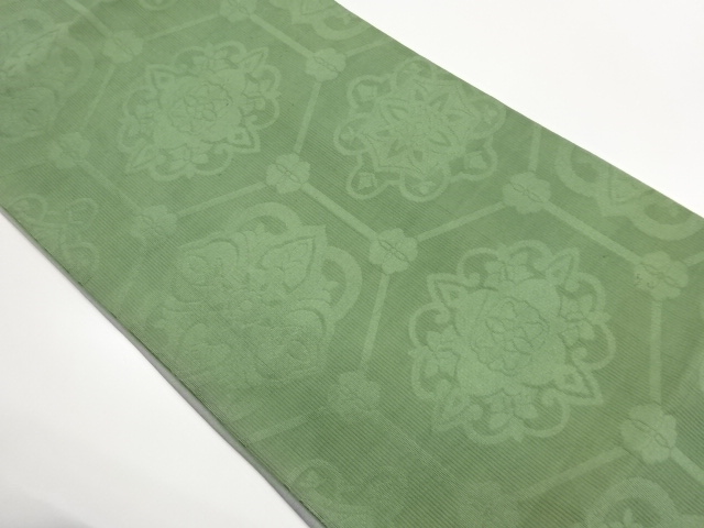 JAPANESE KIMONO / FUKURO OBI / ZENTSU / WOVEN KIKKO & FLOWER CREST